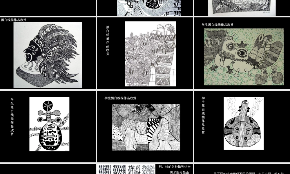《线描画中的黑白对比》课件-人美版小学六年级上册.ppt