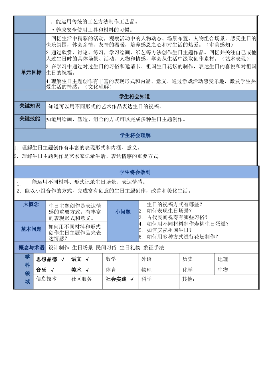 第五单元《我们的生日》教学设计+课时教案-人美版小学美术三年级上册.docx_第2页