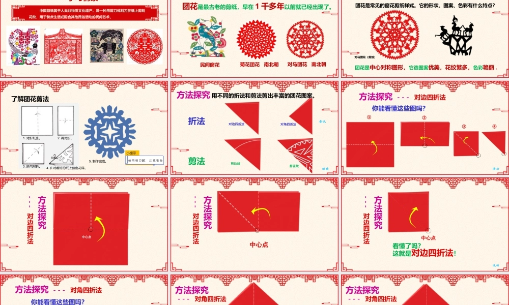 巧剪小团花（课件）-（2024）美术一年级上册.pptx