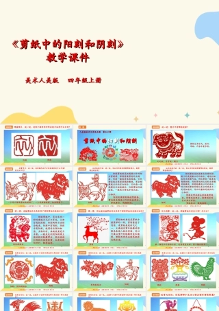 人美版 美术 四年级上册 第二十课《剪纸中的阳刻和阴刻》课件.ppt