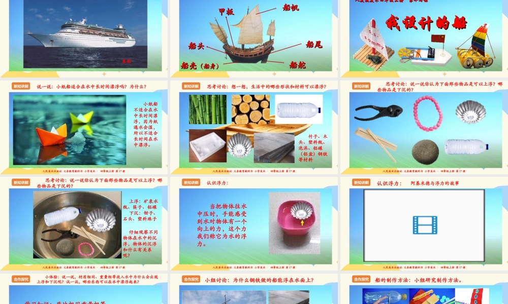 人美版 美术 四年级上册 第十七课《我设计的船》课件.ppt