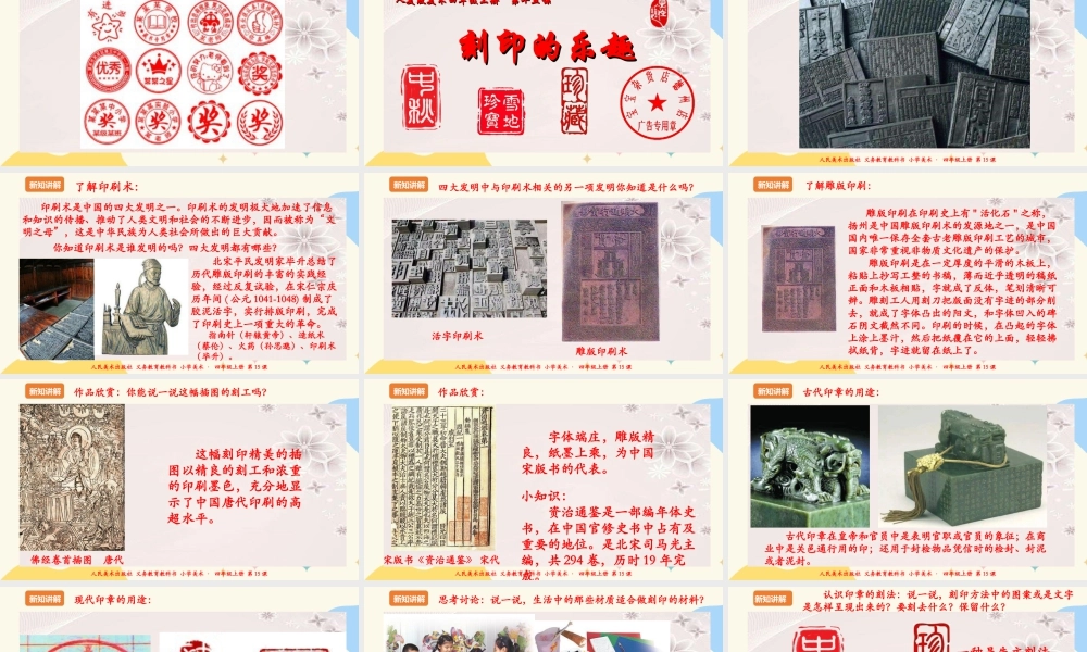人美版 美术 四年级上册 第十五课《刻印的乐趣》课件(1).ppt