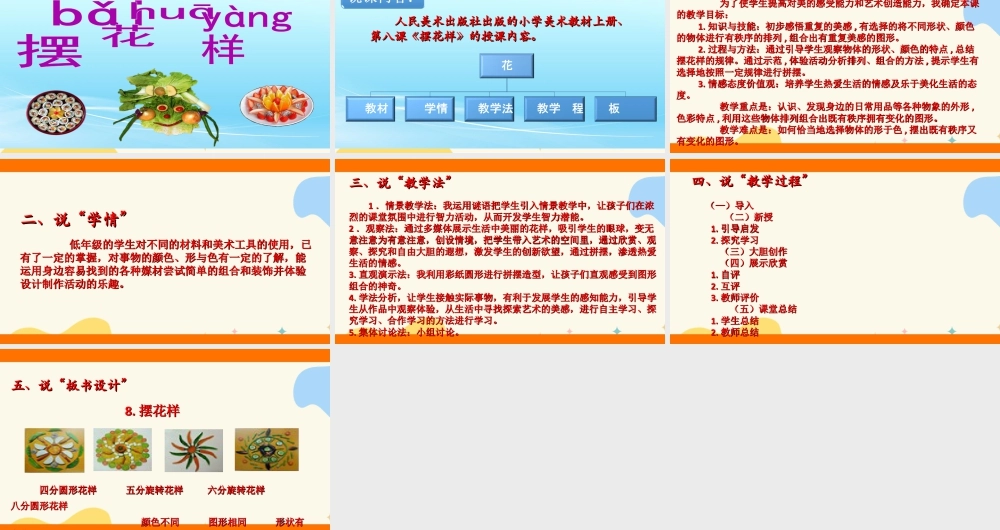 人美版美术二年级上册第八课《摆花样》说课稿.ppt