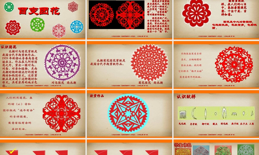人美版美术二年级上册第七课《百变团花》课件.ppt