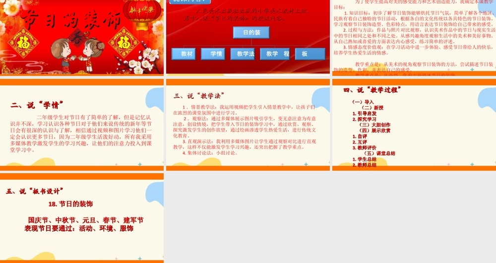 人美版美术二年级上册第十八课《节日的装饰》说课稿.ppt