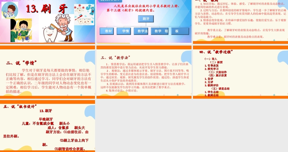 人美版美术二年级上册第十三课《刷牙》说课稿.ppt