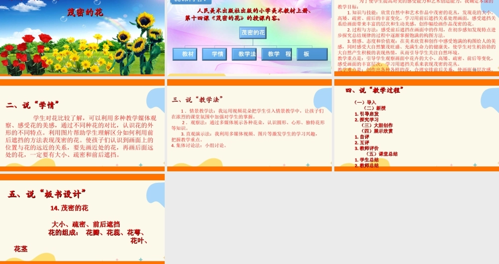 人美版美术二年级上册第十四课《茂密的花》说课稿.ppt