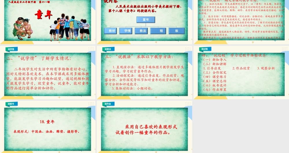 人美版美术二年级下册第十八课《童年》说课稿.ppt