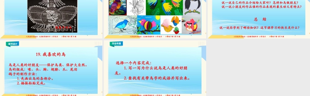 人美版美术二年级下册第十九课《我喜欢的鸟》课件.ppt