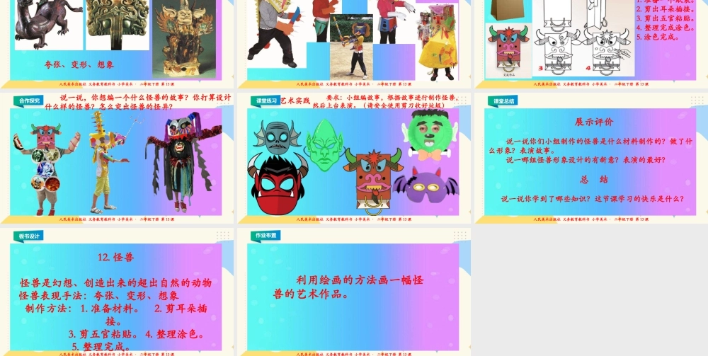 人美版美术二年级下册第十三课《怪兽》课件.ppt