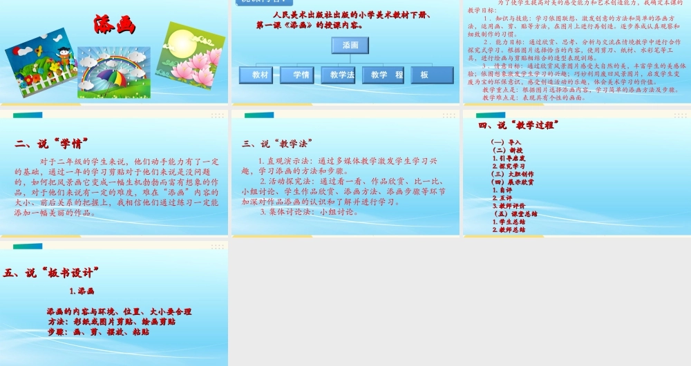 人美版美术二年级下册第一课《添画》说课稿.ppt