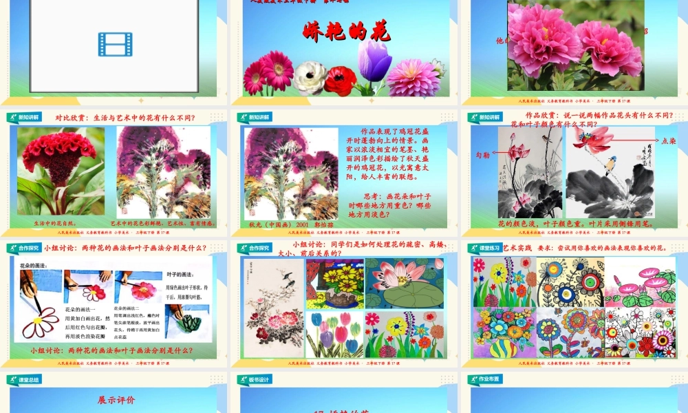 人美版美术三年级下册第十七课《娇艳的花》课件.ppt