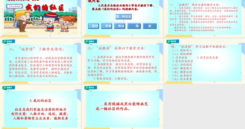 人美版美术三年级下册第五课《我们的社区》说课稿.ppt