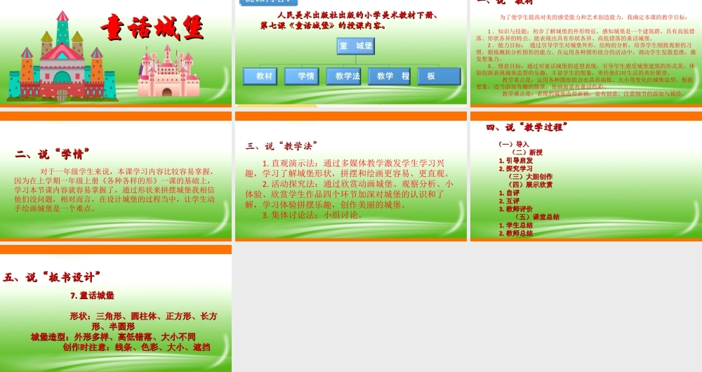 人美版美术一年级下册第七课《童话城堡》说课稿.ppt