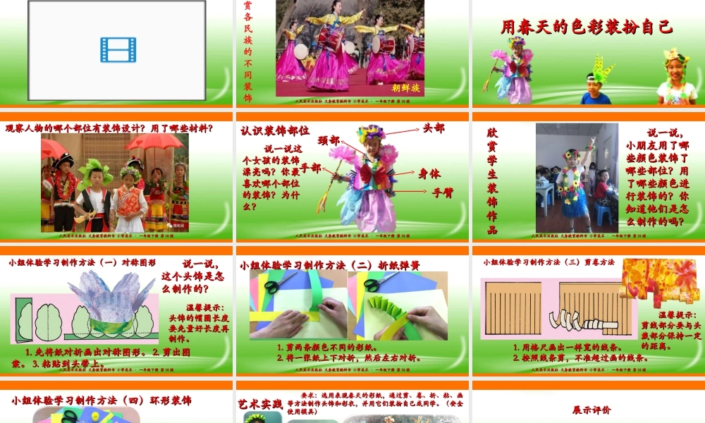 人美版美术一年级下册第十六课《用春天的色彩装扮自己》课件.ppt