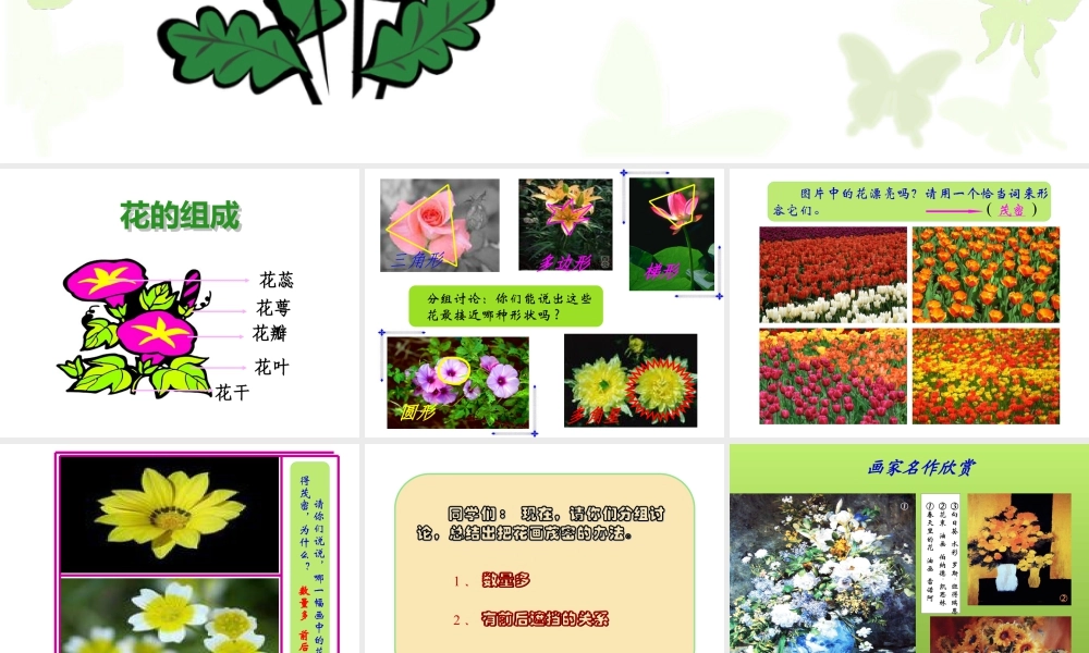 人美版小学美术二年级上册-《茂密的花》课件1.ppt