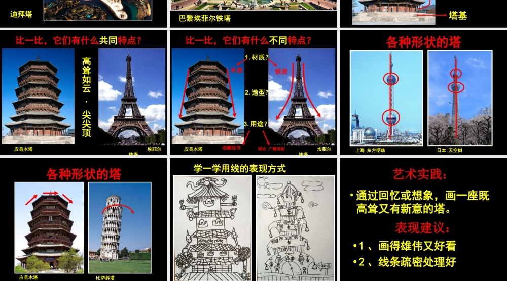 人美版小学美术二年级上册-《雄伟的塔》课件1.ppt