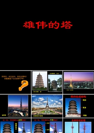 人美版小学美术二年级上册-《雄伟的塔》课件1.ppt