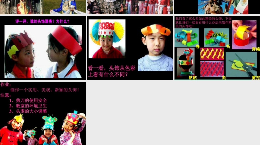 人美版小学美术二年级下册课时课件-《头饰设计》课件1.ppt