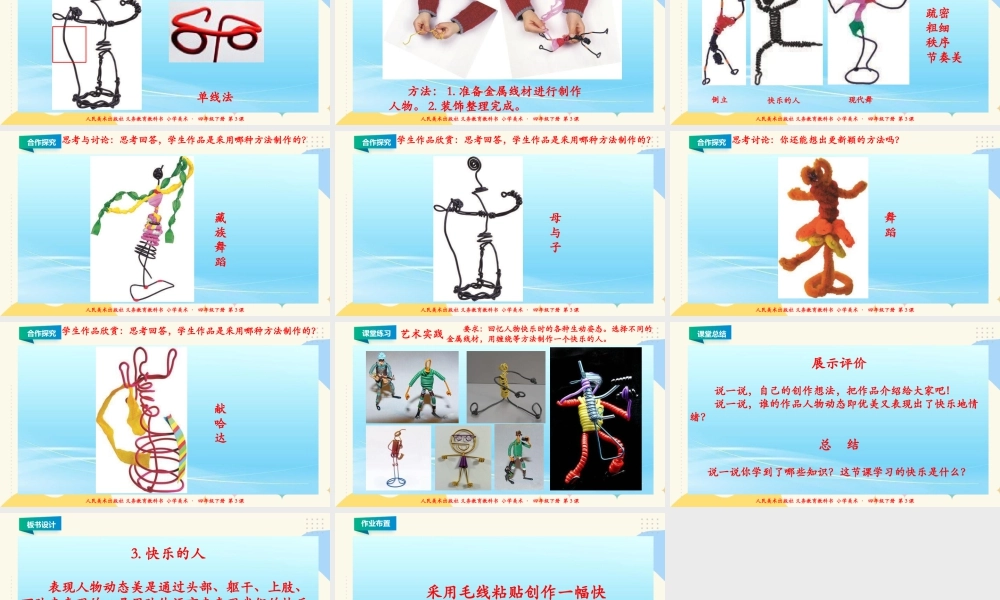 人美版小学美术四年级下册 第三课《快乐的人》课件.ppt