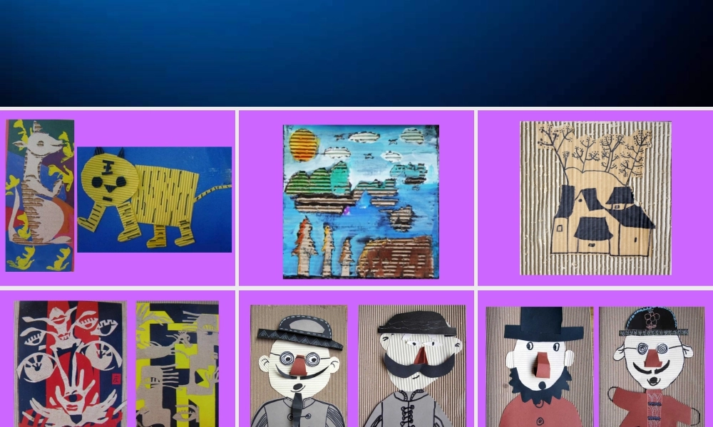 瓦楞纸作品-人美版小学六年级上册.ppt