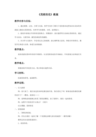 人美版小学美术二年级上册课时教案-《茂密的花》教案1.doc