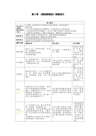 人美版美术一年级上册-分课时详案2《我的新朋友》.docx