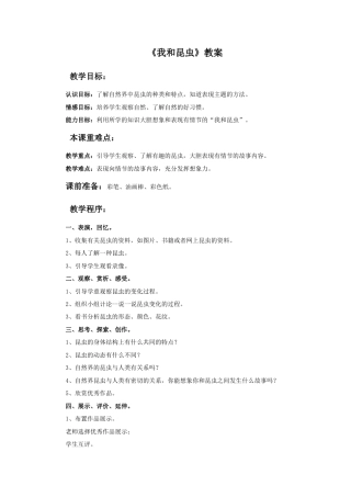 人美版美术一年级下册《我和昆虫》教案1.doc