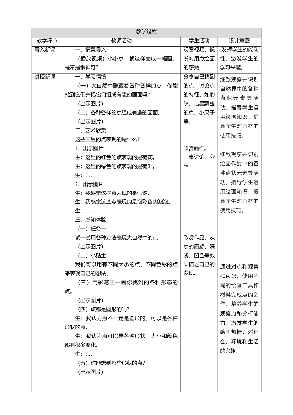 【人美版】美术  一年级上册 第二单元 1 调皮多变的点   课时教案.doc_第2页