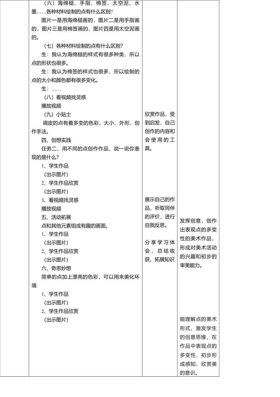 【人美版】美术  一年级上册 第二单元 1 调皮多变的点   课时教案.doc_第3页
