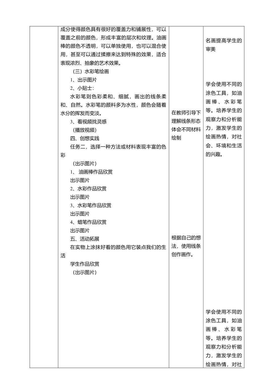 【人美版】美术  一年级上册 第二单元 3 涂涂抹抹的快乐   课时教案.doc_第3页