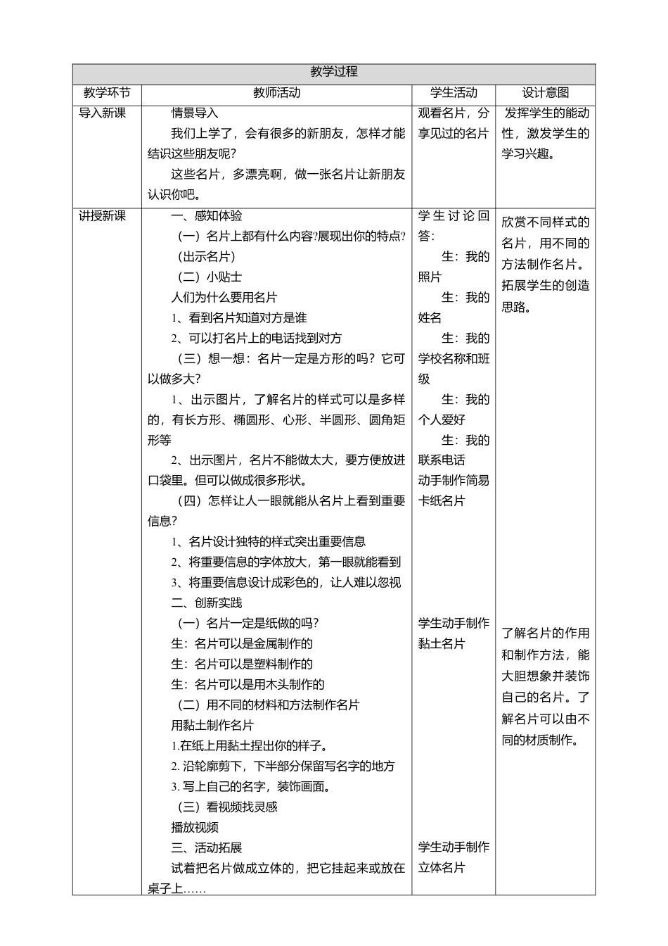 【人美版】美术  一年级上册 第一单元  1介绍我自己  课时教案.doc_第2页