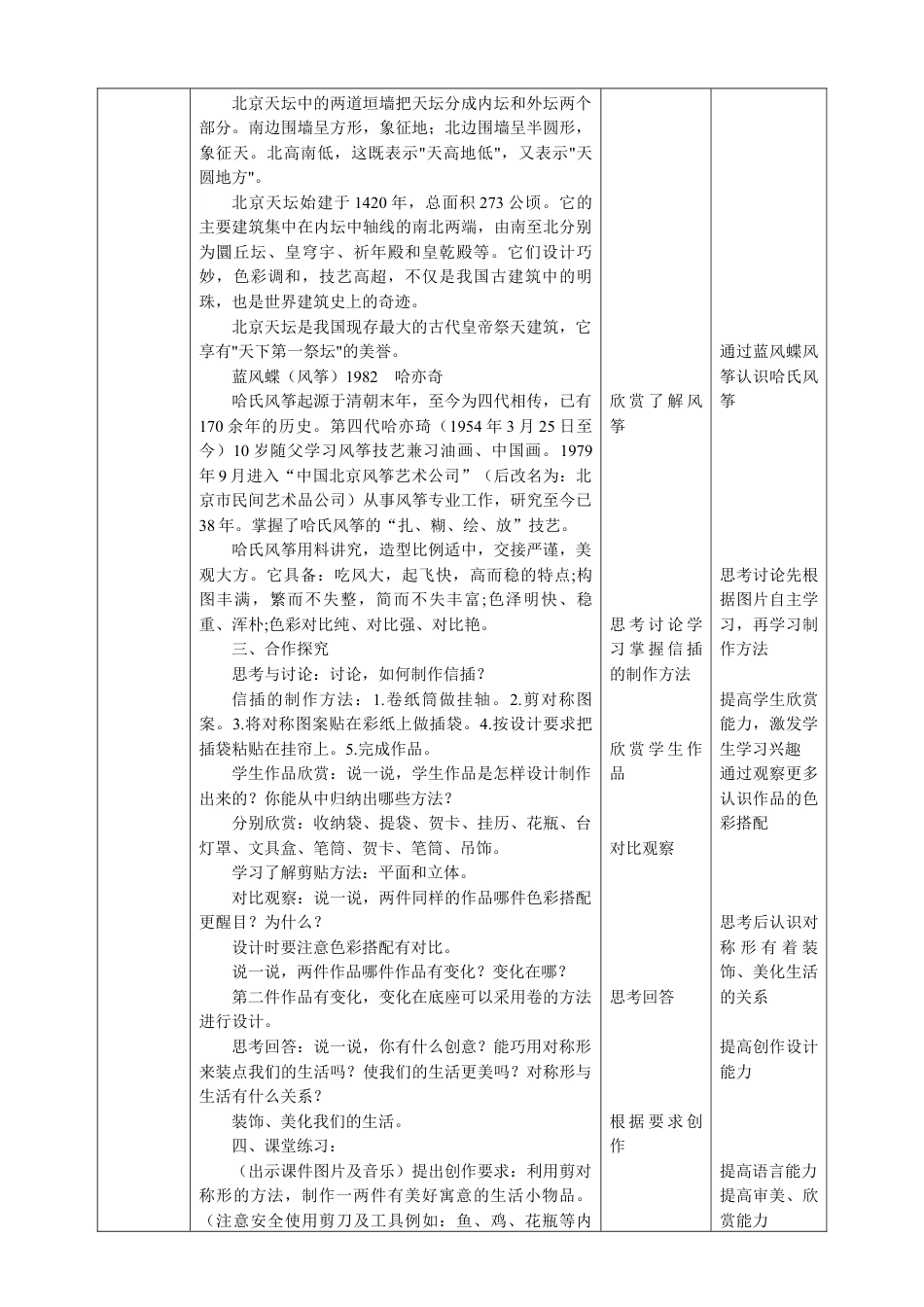 人美版小学美术四年级下册 第六课《巧用对称形》教案.doc_第3页