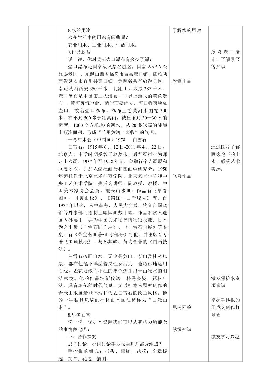 人美版美术四年级下册第七课《生命之源——水》教案.doc_第2页