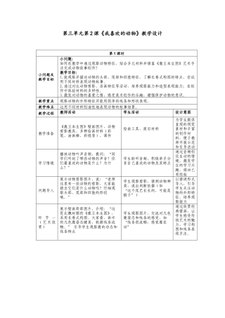 人美版小学美术二年级上册课时教案-3-2《我喜欢的动物》教学设计.doc