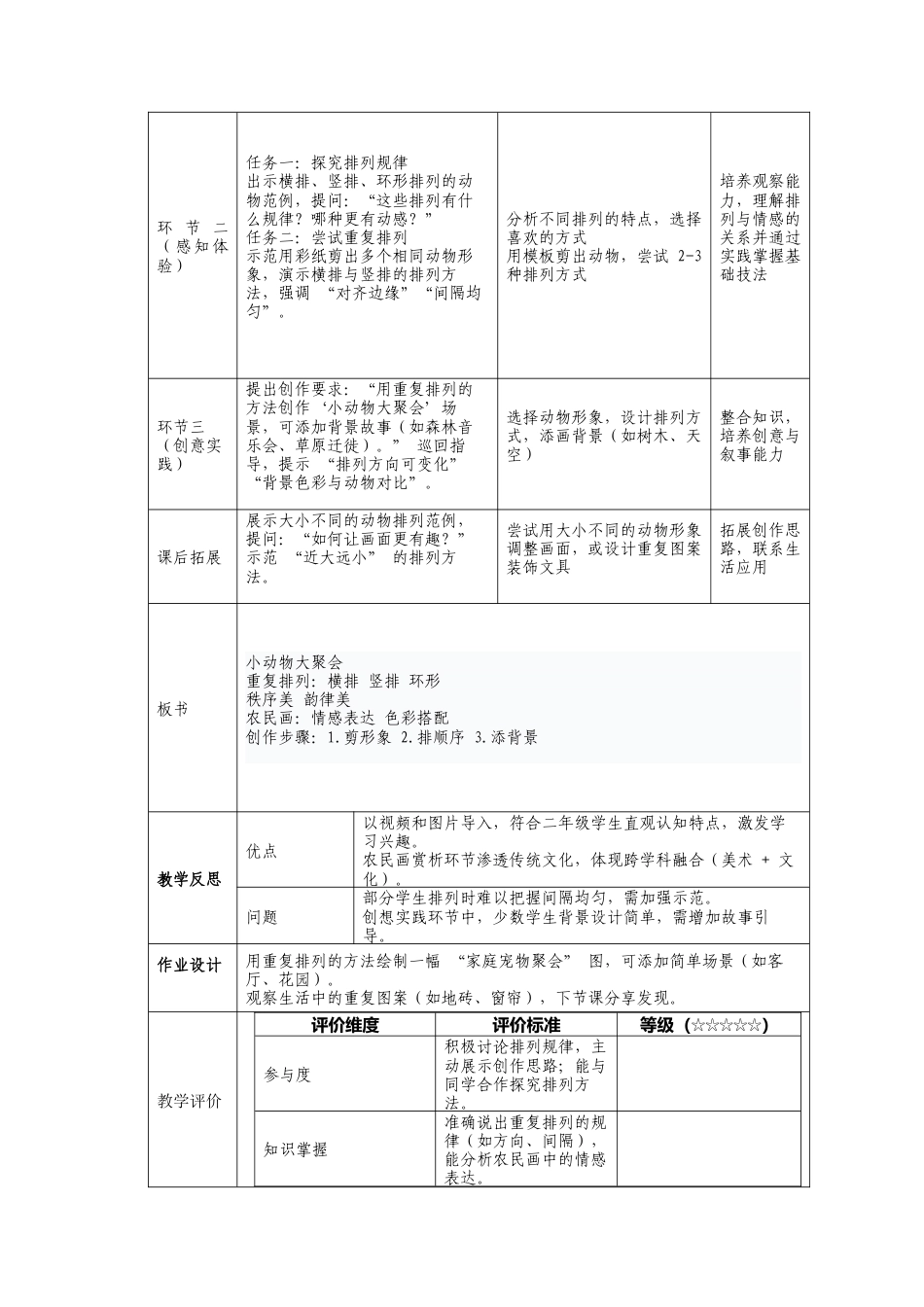 人美版小学美术二年级上册课时教案-3-3《小动物大聚会》教学设计.doc_第2页