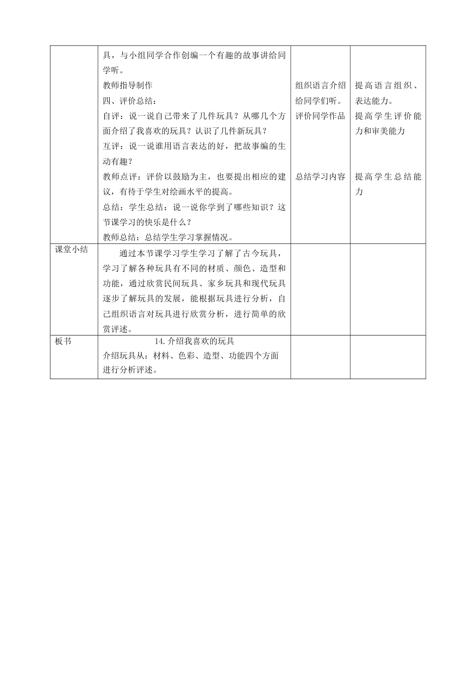 人美版美术一年级下册第十四课《介绍我喜欢的玩具》教案.doc_第3页