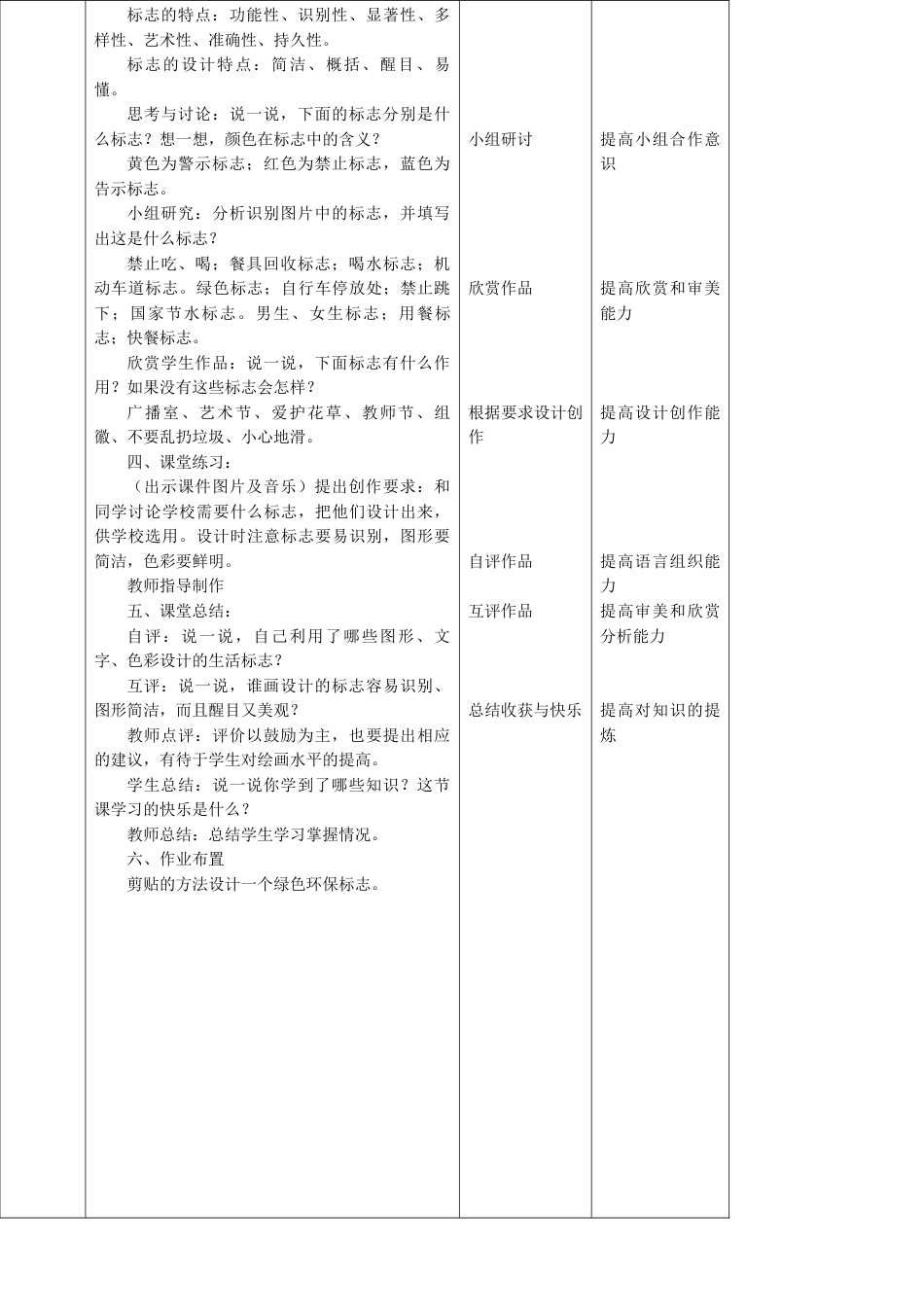 人美版小学美术四年级下册 第八课《设计生活标志》教案.doc_第3页
