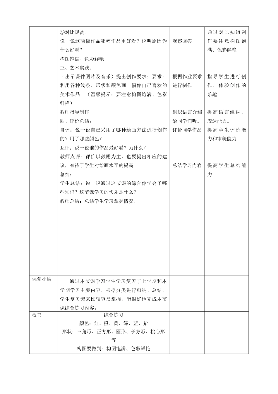 人美版美术一年级下册本册综合教案.doc_第2页