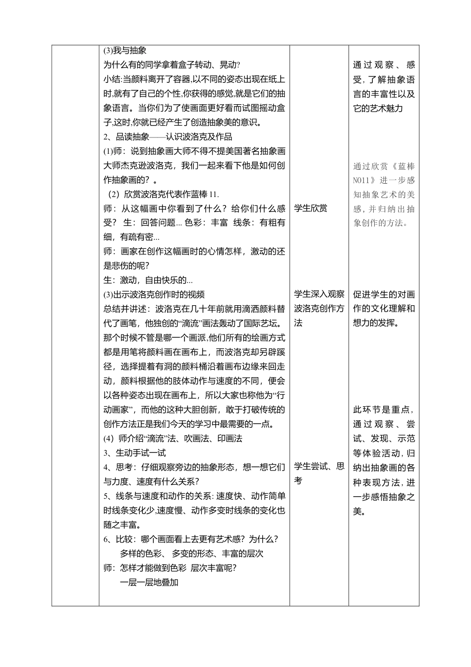 【核心素养目标】五年级上第4课学画抽象画 教案（表格式）-人美版美术.doc_第2页