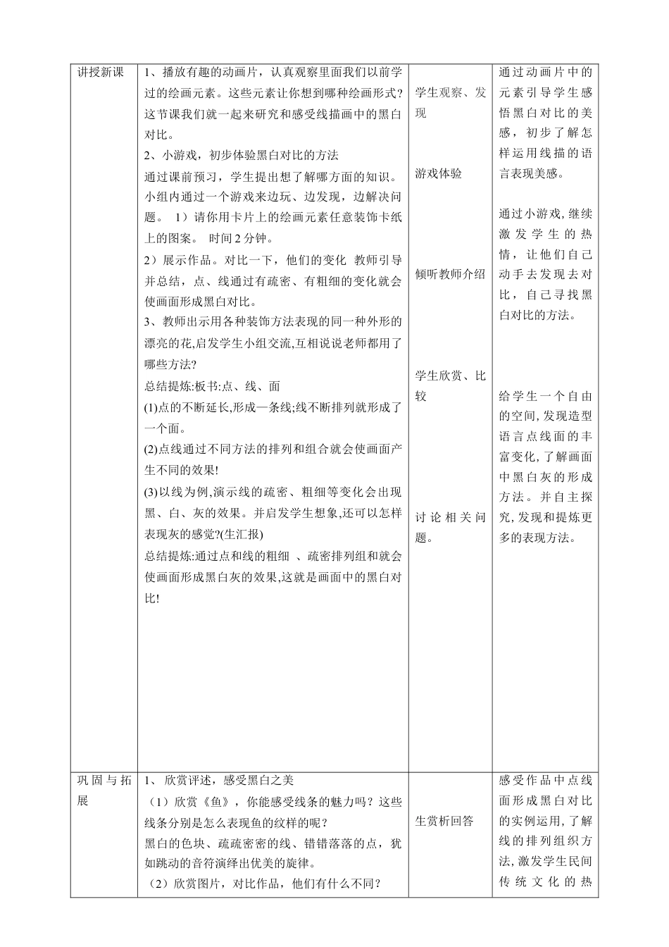 第4课  线描画中的黑白对比 教案-人美版小学六年级上册.doc_第2页