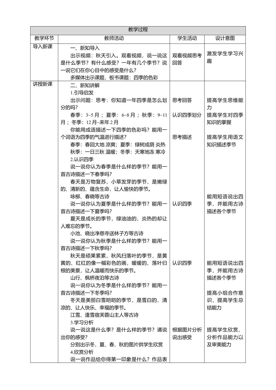 人美版美术四年级上册第1课《四季的色彩》教案.doc_第2页