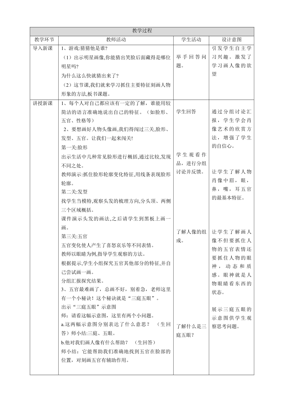 第2课 画人像 教案-人美版小学美术五年级上册.doc_第2页