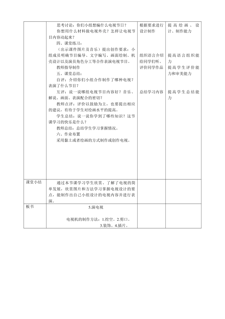 人美版美术三年级上册第五课《演电视》教案.doc_第3页