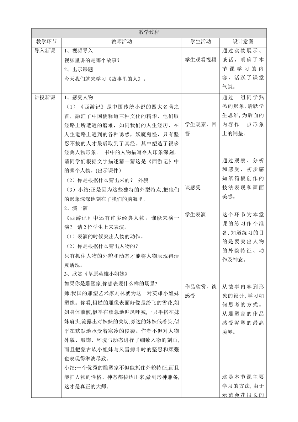 第10课  故事里的人教案-人美版小学六年级上册.doc_第2页