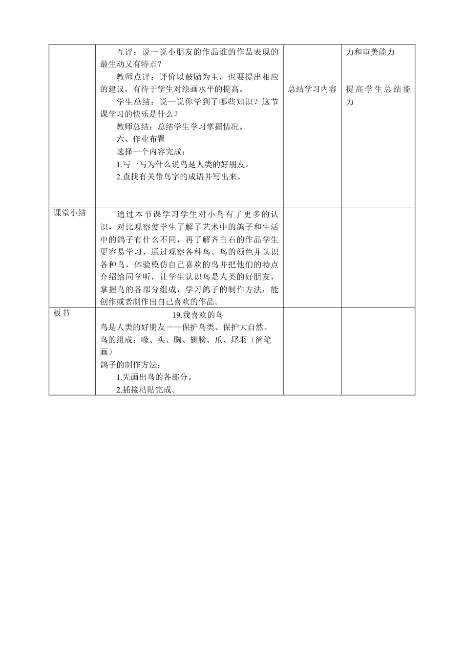人美版美术二年级下册第十九课《我喜欢的鸟》教案.doc_第3页