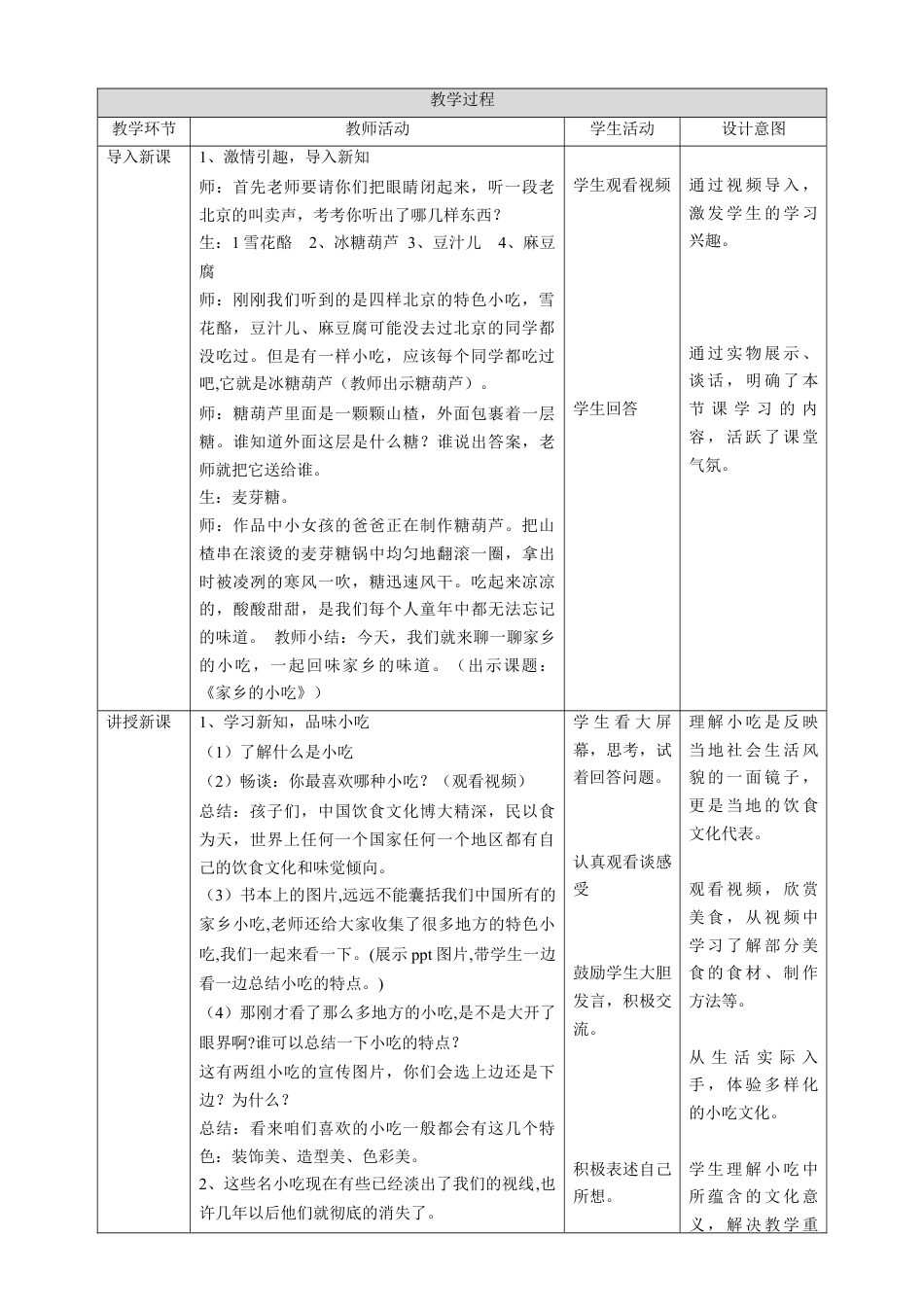 第14课  家乡的小吃教案-人美版小学六年级上册.doc_第2页