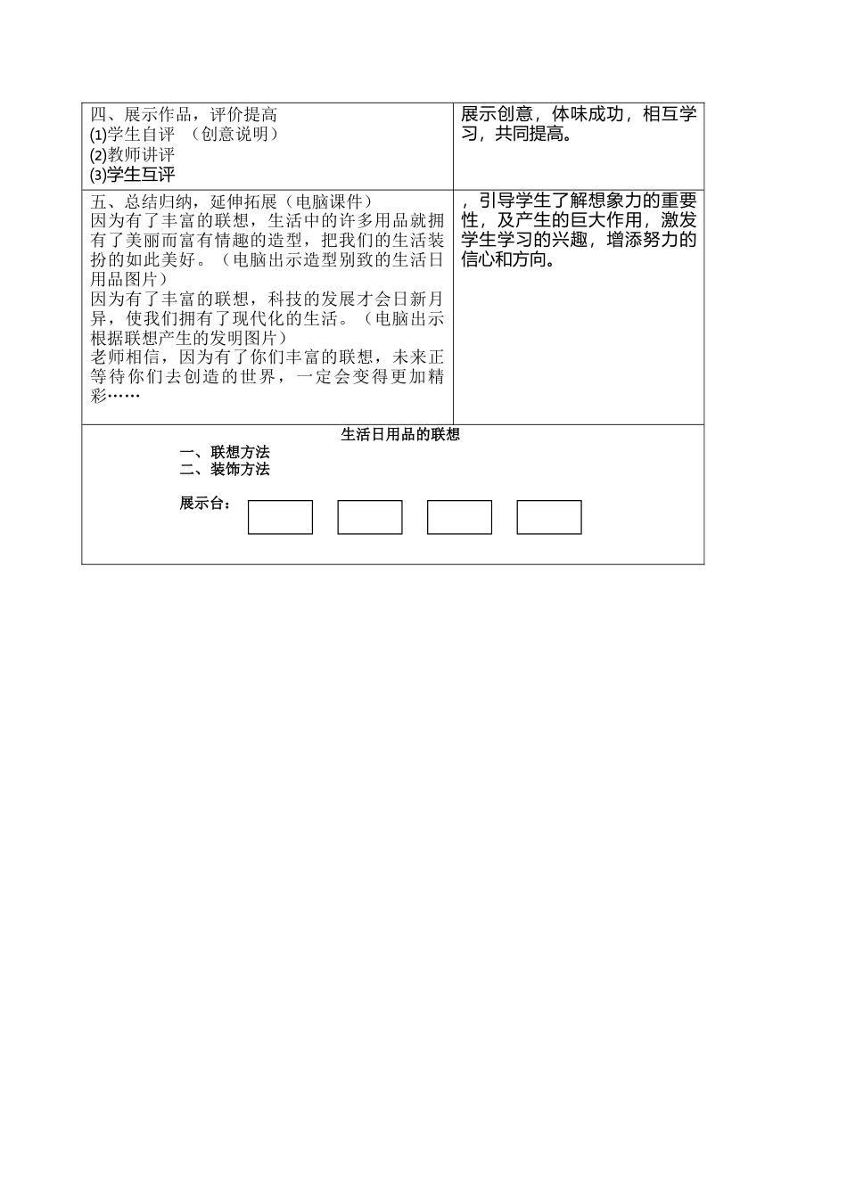 第14课 人美版美术四上《生活日用品的联想》表格式教学设计.doc_第2页