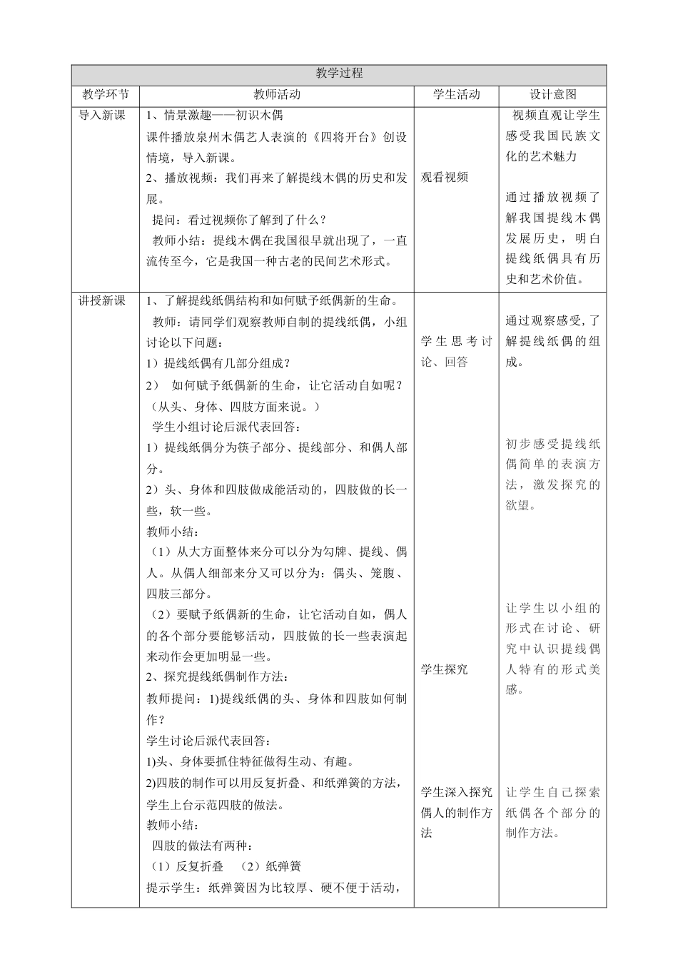 第8课  提线纸偶 教案-人美版小学美术五年级上册.doc_第2页