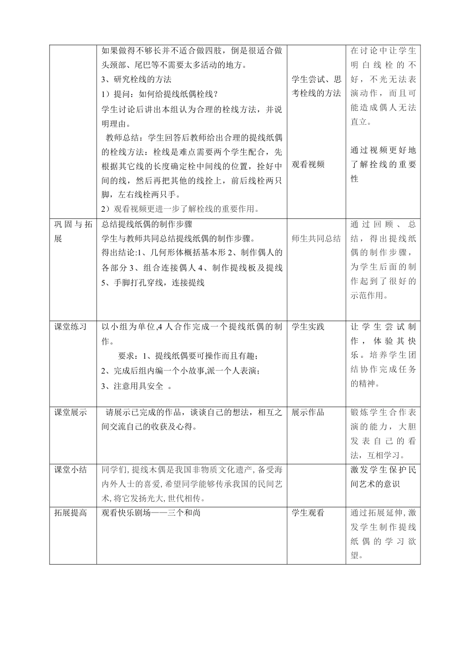 第8课  提线纸偶 教案-人美版小学美术五年级上册.doc_第3页